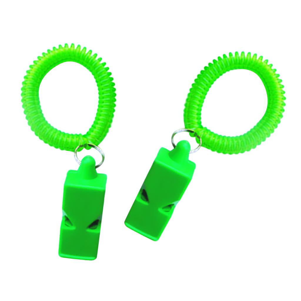 2pcs Emergency Safety Whistles with Wrist Strap for Scuba Dive Camping Green 