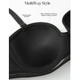 thumbnail image 5 of Wingslove Women's Strapless Bra Push Up Full Coverage Plus Size Bra Underwire Multiway Contour Red Carpet, Black 36DD, 5 of 6