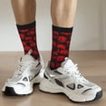 thumbnail image 6 of KLL Red Skulls Print Cool Socks Men's Women's Crew Socks Funny Crazy Novelty Stockings, 6 of 6