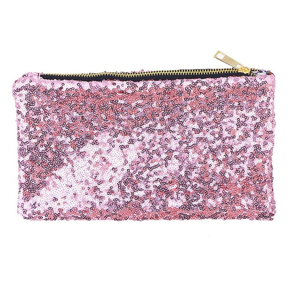 EeaseCA Womens Wallet Long Retro Sequin Clutch Bag Dinner Phone Coin Purse Cosmetic Bag (Pink)