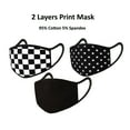 thumbnail image 2 of 2 Layer Mouth Mask, Adult Washable Reusable Protection Mouth Cover Face Mask with Print &amp; Solid Cotton Mask, Ship 1 DAY, 2 of 9