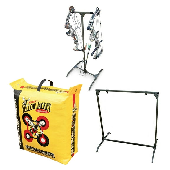 Morrell Yellow Jacket 19lb Bag Target w/ HME Products Stand & Bow Hanger