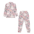 thumbnail image 5 of DISNIMO Dog Flower Print Womens Button Down Pajama Set Long Sleeve Sleepwear 2 Piece Pj Set Soft Top and Wide Leg Pants, (Available in Plus Size), 5 of 7