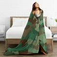 thumbnail image 5 of Super Soft Anti-Pilling Flannel Bed Blankets, Green Camouflage Cozy Fluffy Warm All Seasons Throw Blanket for Sofa Bedding, 80"x60", 5 of 8
