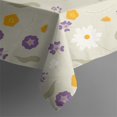 thumbnail image 4 of 60x60in(152x152cm) Square Tablecloth, Waterproof Polyester Table Cover, Wrinkle Resistant & Washable Fabric for Dining, Kitchen, Picnic, Daisy Flowers Print, 4 of 6
