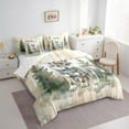 thumbnail image 3 of Manfei Cute Wolf Bedding Comforter Set 7-Piece for Boys Girls, Cartoon Woodland Animal King Bedding Sets, Green Pine Tree Bed Sheets, Microfiber Bedroom Decor, 3 of 8