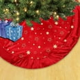 thumbnail image 4 of Holiday time Red Velvet Glitter Tree Skirt,48 inch,red colour, 4 of 4