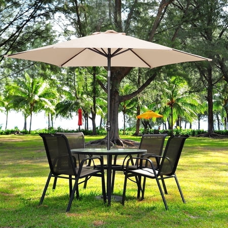 Condition photo showing Good Condition for ainfox 9ft khaki patio umbrella with push button tilt and crank waterproof uv sunshade canopy