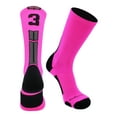 thumbnail image 2 of Neon Pink/Black Player Id Crew Number Socks (#35, Medium), 2 of 2