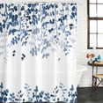 thumbnail image 2 of Blue Leaves Shower Curtain, Waterproof Shower Curtains for Bathroom, Summer Botanical Washable Fabric Bathtub Curtain Set Bath Decor with 12 Hooks Long 72"x84", 2 of 8