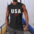 thumbnail image 2 of HCNTES American USA Flag Tank Top for Men Patriotic 4th of July Sleeveless Shirt(Black,S), 2 of 4