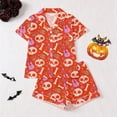 thumbnail image 2 of XIAOCHA Day Of The Dead Skull Guitar Floral Print Pajama Set For Women Flexible Elastic Band Loose Sleep Shorts, 2 of 8