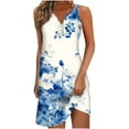 thumbnail image 2 of Puntoco Vestidos Mujer Fancy 2024 Nuevo vestido sin mangas con botones en el pecho y cuello en V estampado para mujer, 2 of 5