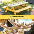 thumbnail image 6 of Spring Sunflowers Table Cloths for 4 Foot Rectangle Tables, Eucalyptus Leaves Flowers Butterfly Patio Waterproof Elastic Fitted Tablecloths, Washable Rectangular Table Cover for Camping, 6 of 8
