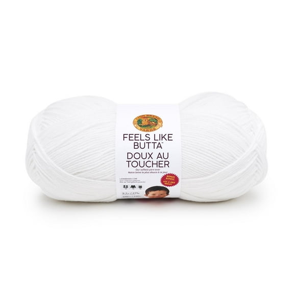 Lion Brand Yarn 123-100 Feels Like Butta White Super Soft Baby Yarn