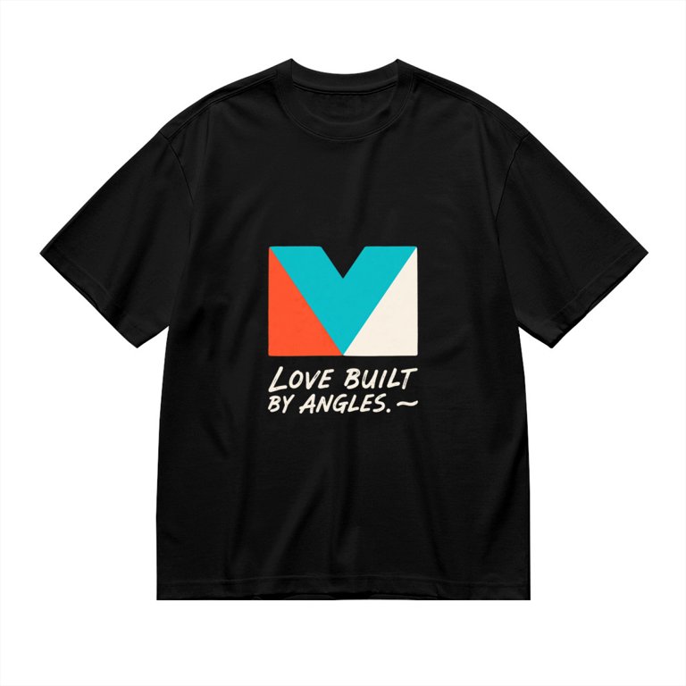 Black T Shirts for Men, Geometric M, Colorful, Love Built By