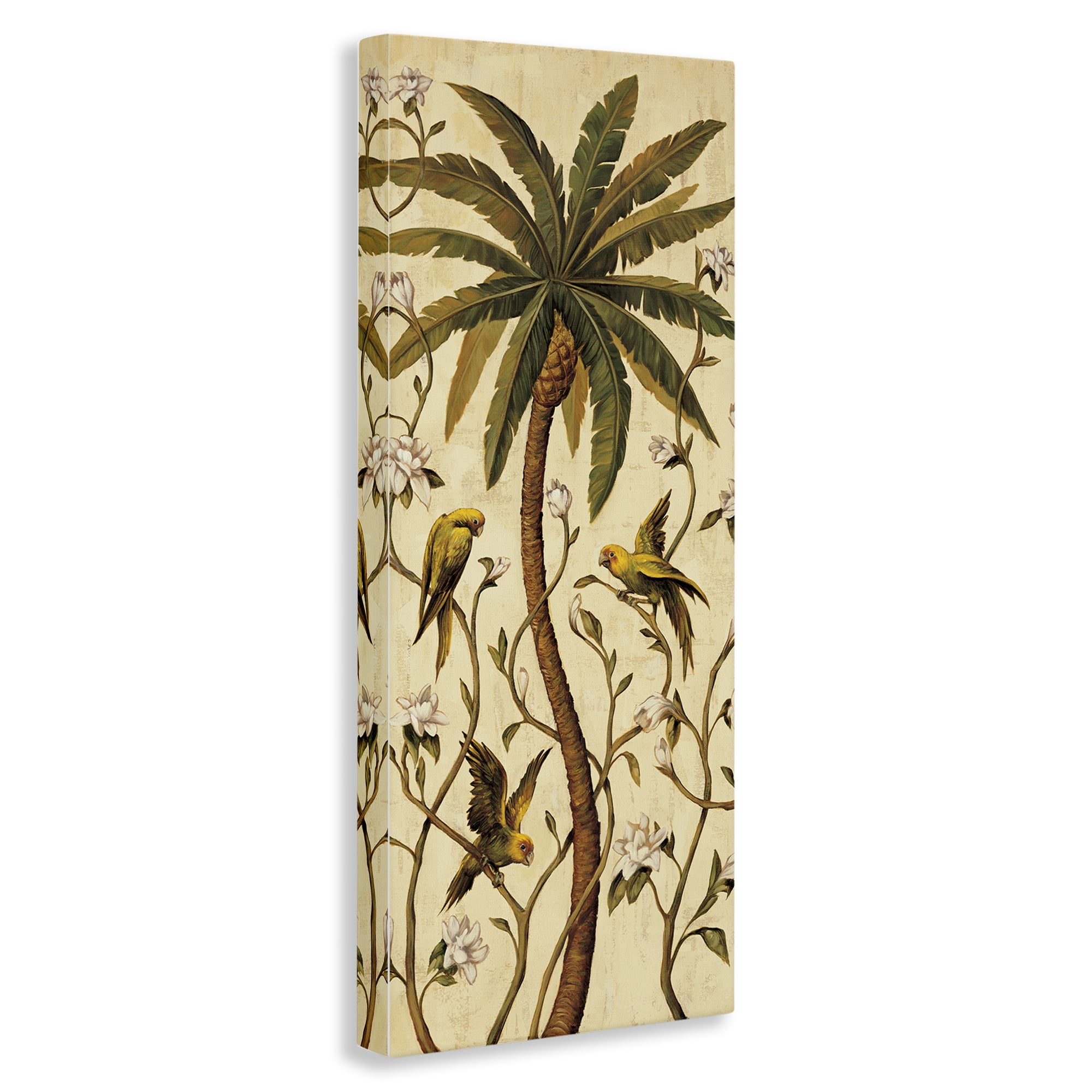 Stupell Industries Parrots & Jungle Botanics Plants & Flowers Painting Wrapped Canvas Art Print Wall Art, 10 x 24
