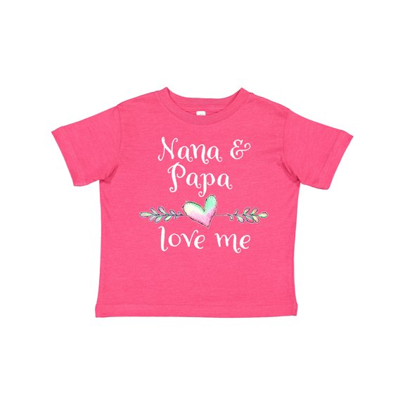 Inktastic Nana and Papa Love Me- Heart Grandchild Boys or Girls Toddler T-Shirt