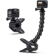 Sametop Jaws Flex Clamp Mount with Adjustable Gooseneck Compatible with Gopro Hero 9, 8, 7, 6, 5, 4, Session, 3+, 3, 2,