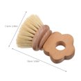 thumbnail image 2 of OULII Beige Wood Palm Scrub Brush with Natural Sisal Bristles for Pot Pan Dish Cleaning and Kitchen Use, 2 of 7