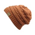 thumbnail image 2 of Unisex Trendy Warm Chunky Soft Stretch Cable Knit Slouchy Beanie Skully HAT20A-Rust, 2 of 2