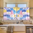 thumbnail image 6 of Snowmen with Colorful Hats Tier Curtains for Kitchen 57x36 Inch Semi Sheer Light Filtering Half Window Curtains 2 Panels, 6 of 8