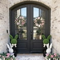 thumbnail image 2 of Cadancy Easter Outdoor Decorations Faux Topiary Artificial Boxwood Potted Plants Garden Stake Porch Statue Cross Bunny Egg Shaped Greenery Yard Ornament Spring Home Decor, 2 of 8