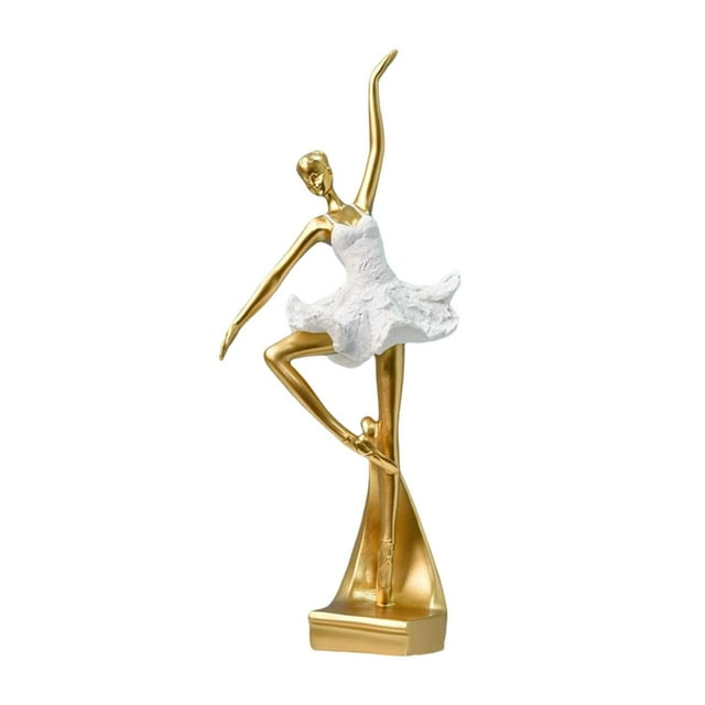 Escultura decorativa de bailarina creativa, figuras coleccionables de niña elegante de resina Estilo B Aureato