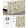 thumbnail image 3 of Sage Green Yellow Botanical Wrap Around Bed Skirts for Queen Bed 18" Drop,Bed Skirt with Adjustable Elastic Belt Dust Ruffle Bed Valance for Bedroom Hotel Luxury Spring Summer Vintage Bed Frame Cover, 3 of 7