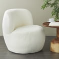 thumbnail image 2 of DecMode Polyester Rounded Barrel Lounge Chair, White, 2 of 12