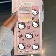 thumbnail image 2 of Sanrio Hello Kitty Bow pantalla completa KT funda de teléfono para iPhone 16 15 14 13 12 11 Pro Max XR XS MAX 7 8 Plus encantadora cubierta anticaída, 2 of 4