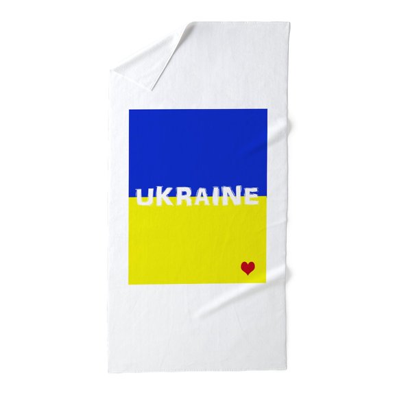 CafePress - Ukraine Heart - Large Beach Towel, Soft 30"x60" Towel with Unique Design