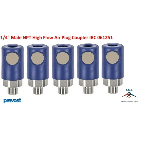 5 pack Prevost Silver Air Plug Coupler IRC 061251 1/4" MNPT High Quality Prevost