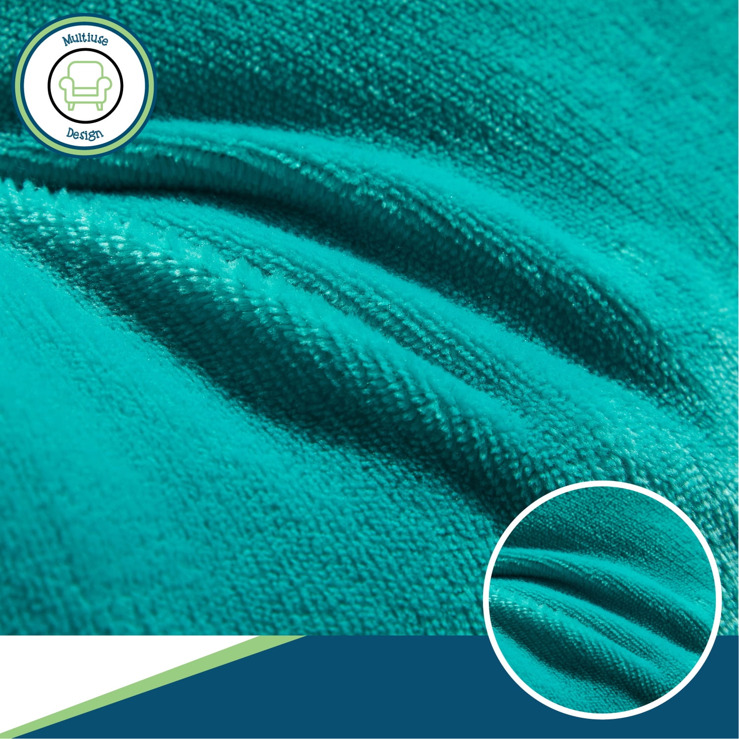 Your Zone Turquoise Cove Extra Wide Wale Plush Body Pillow, 19 in x 48 in