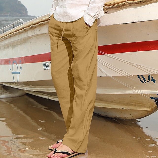 Pantalons pour Hommes, Mode Été Décontracté Taille Élastique avec Poche