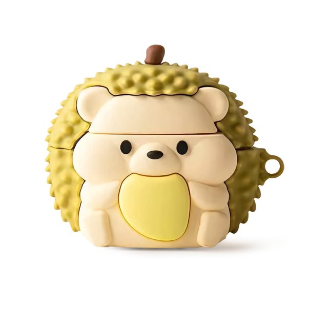 Funda de silicona adorable NexShell para AirPods Pro con diseño de durián y erizo