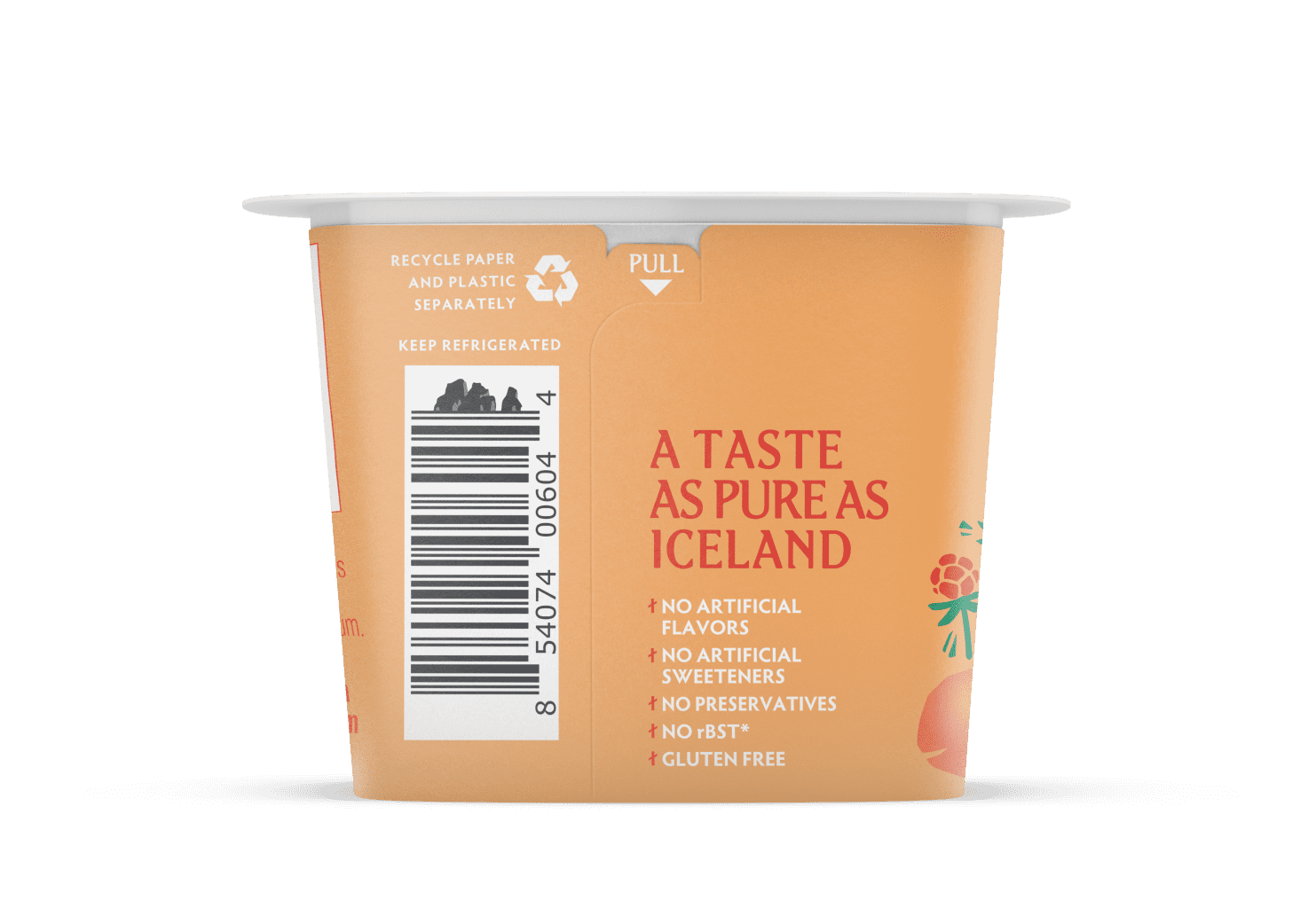 Icelandic Provisions Skyr, Peach & Cloudberry, 5.3 Ounce Plastic Cup