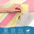 thumbnail image 3 of Yayeee Kitchen Curtains Tier Pair Light Filtering 27"x24" Rod Pocket Short Cafe Window Panel, Pink And Yellow Striped Pattern, 3 of 7