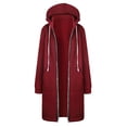 thumbnail image 2 of Sweat à Capuche Chaud à Fermeture Éclair pour Femmes, Veste Longue, Veste d'Extérieur, Veste à Capuche Zippée pour Femmes, Vestes Léopard pour Femmes, Gilets pour Femmes, Coupe-Vent Long, 2 of 2