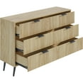 thumbnail image 2 of Fluted 6 Drawer Double Dresser, Wood Chest of Drawers, Modern Storage Cabinet for Living Room, 2 of 8