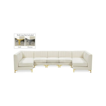 Meridian Furniture Alina Cream Velvet Modular Sectional