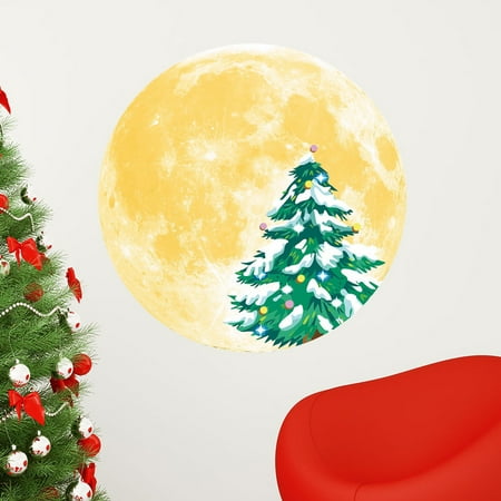 

Huilaibazo 11 Inch Glowing Glowing Wall Or Ceiling Art Sticker Removable Adhesive Wall Sticker Christmas Decoration Christmas Interior Decoration