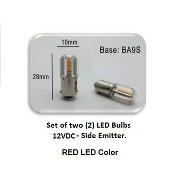 BA9S LED Bulb - 12V Red LED - 60 LUMEN Auto Map Dome LED Bulb - Set of 2 Walmart.com
