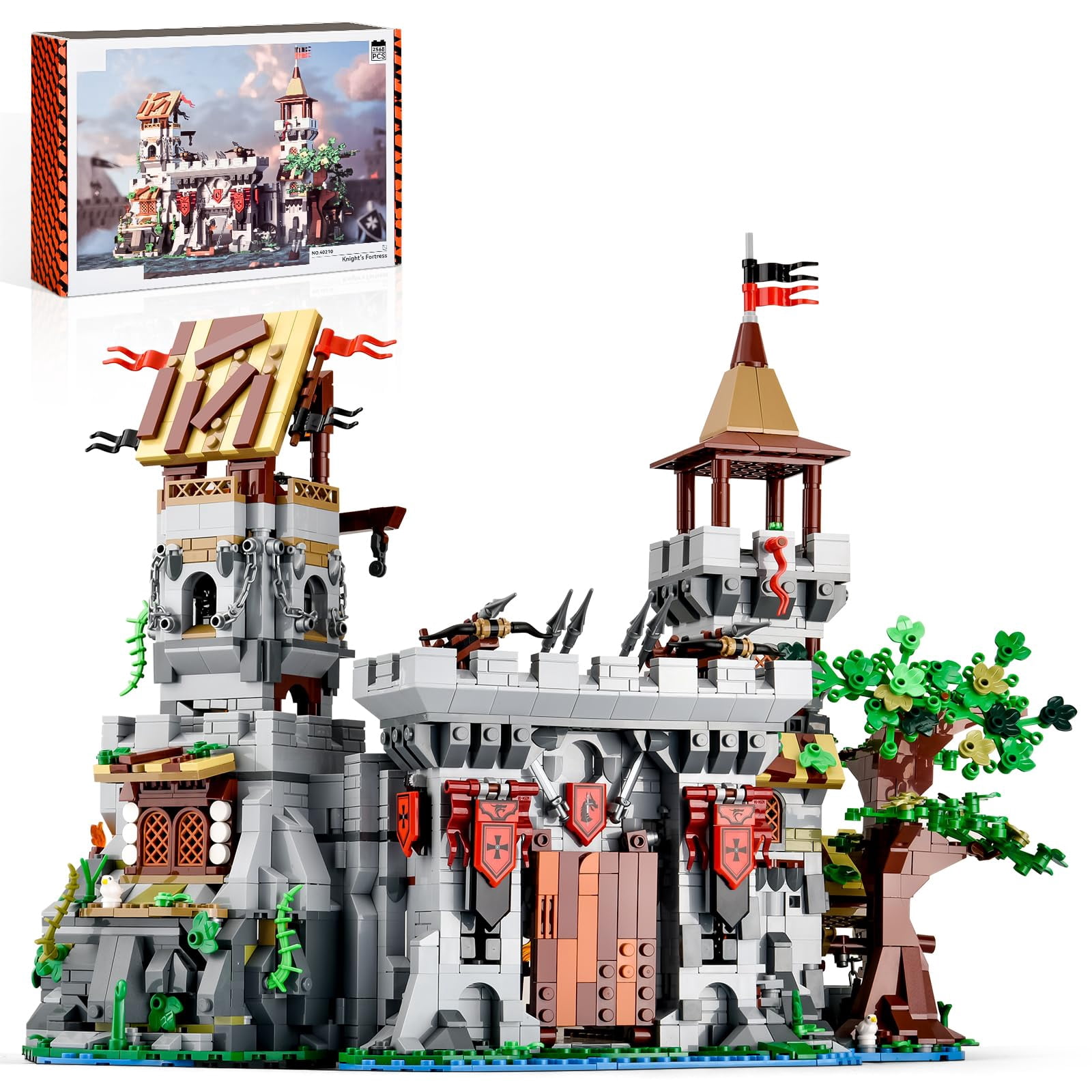 BNG Architecture Castle Building Set for Adult, 2 in 1 Fortress Architecture Building Block, House Collection STEM Toy, Home Office Decor and Creativ