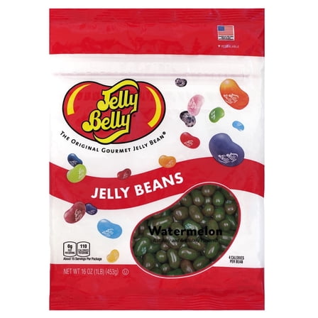 Jelly Belly Watermelon Jelly Beans - 1 Pound (16 Ounces), Juicy Watermelon Flavor, Resealable Bag