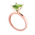 thumbnail image 2 of 2 ctw Solitaire Anniversary Ring for Women | Princess Cut Natural Peridot | Hyperallergenic Solid 18K Rose Gold, 2 of 5