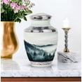 thumbnail image 4 of Misty Mountain Forest Landscape Artisan Tribute - Unique Large Cremation Urns, Handcrafted Memorial Beauty - Funeral Urns For Human Ashes - Memorial Urns 10 Inch, 4 of 5