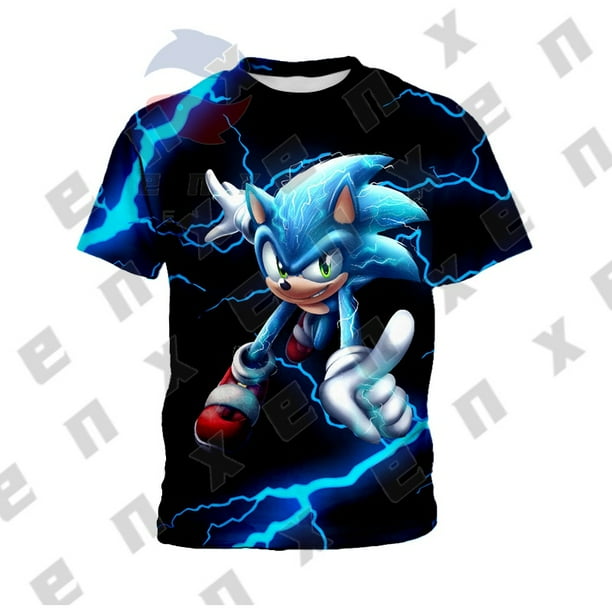 Sonic the Hedgehog Camiseta Para Ninos Moda 3D Print Game Shirt Walmart en linea
