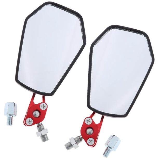 Espejos retrovisores es de carreras de aluminio para motos ATV Motocross rojo Baoblaze Espejos retrovisores laterales de la carrera