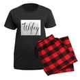 thumbnail image 5 of CafePress - Wifey Women's Dark Pajamas - Women's Short Sleeve Print T-Shirt and Pants Dark Cotton Pajama Set, 5 of 7